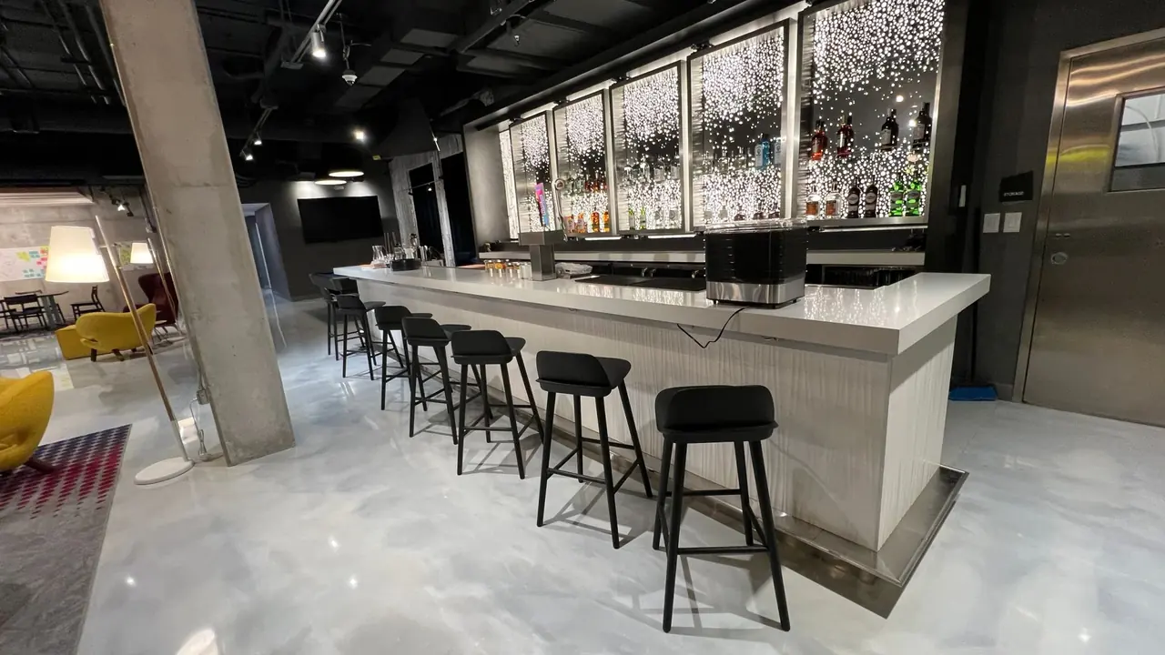 Metallic epoxy in a bar and lounge